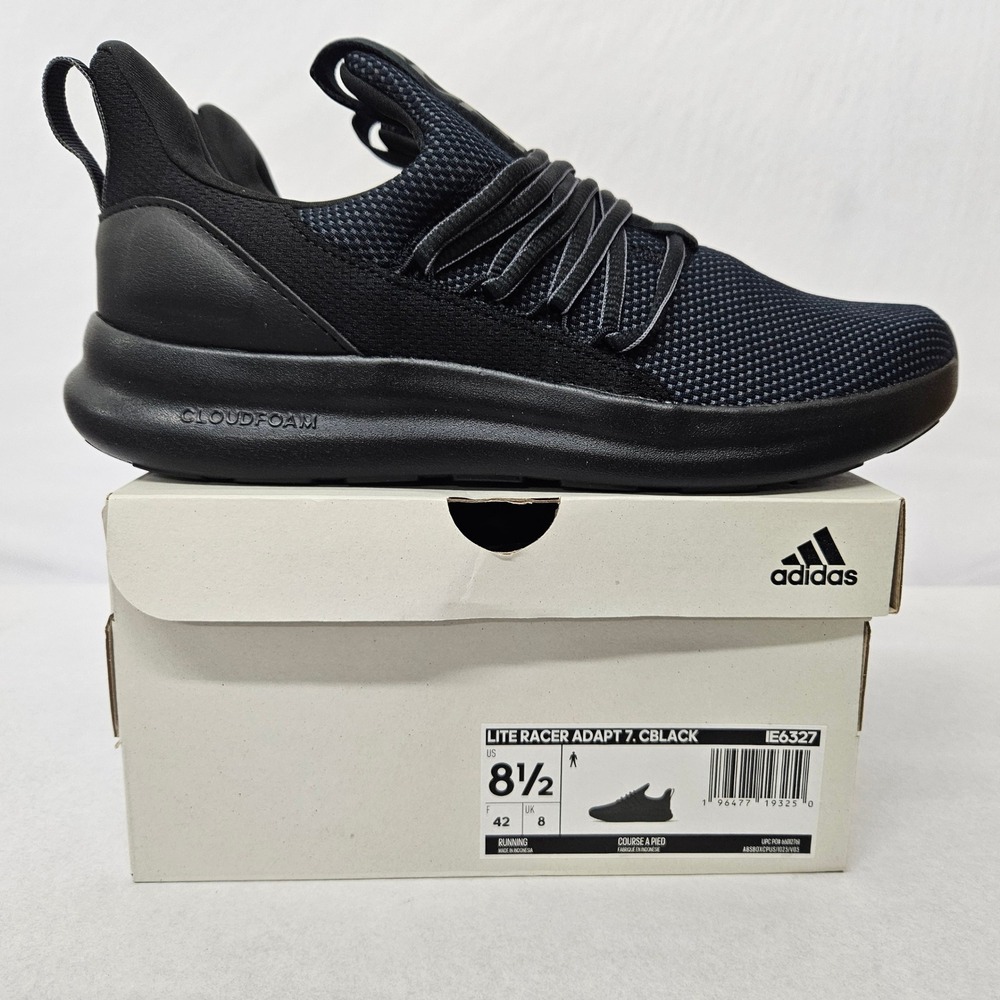 Adidas lite Racer Adapt 7.0 Running Shoes IE6327 Core Black Men's Size 8.5